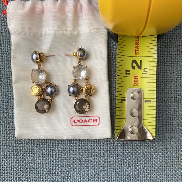 COACH crystal drop earrings - Picture 5 of 7